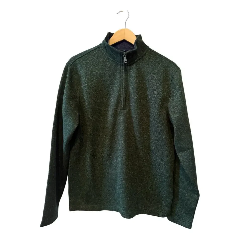 Robert Graham Kenwood Long Sleeve Quarter Zip Sweater Forest Green S